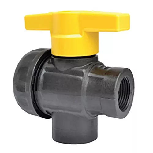 TerreMax 3 Way Single Union Polypropylene Ball Valves w/Female NPT