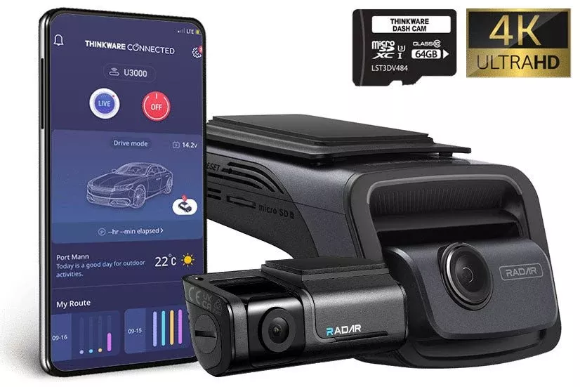 Thinkware U3000 2CH 4K Dash and Rear Cameras