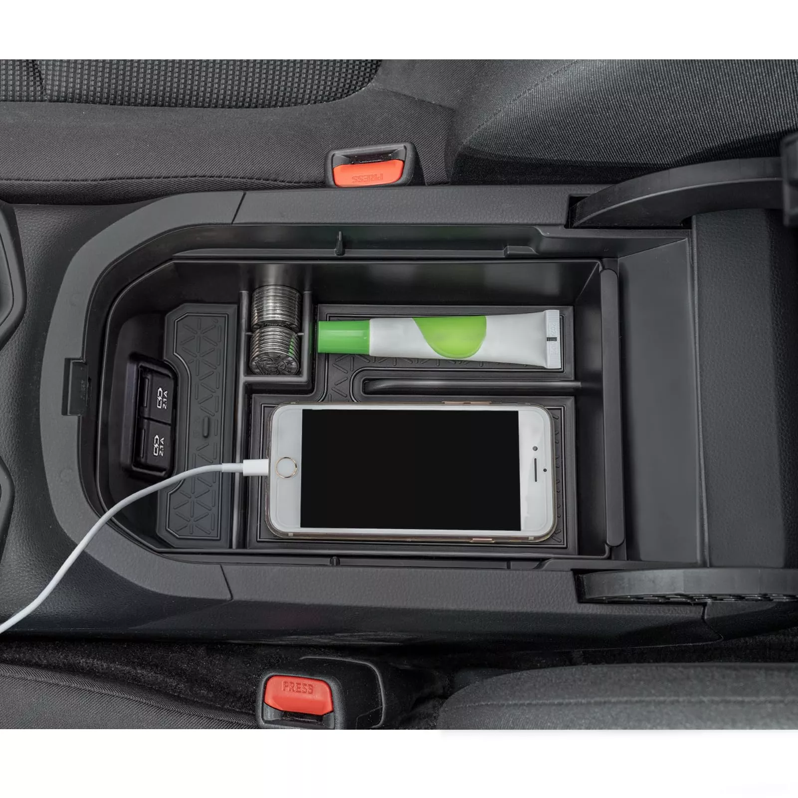 Topinstall Center Console Tray Compatible With Toyota Rav4 2019-2024 Accessories, Armrest Box Organizer Insert Abs Plastic Storage Box