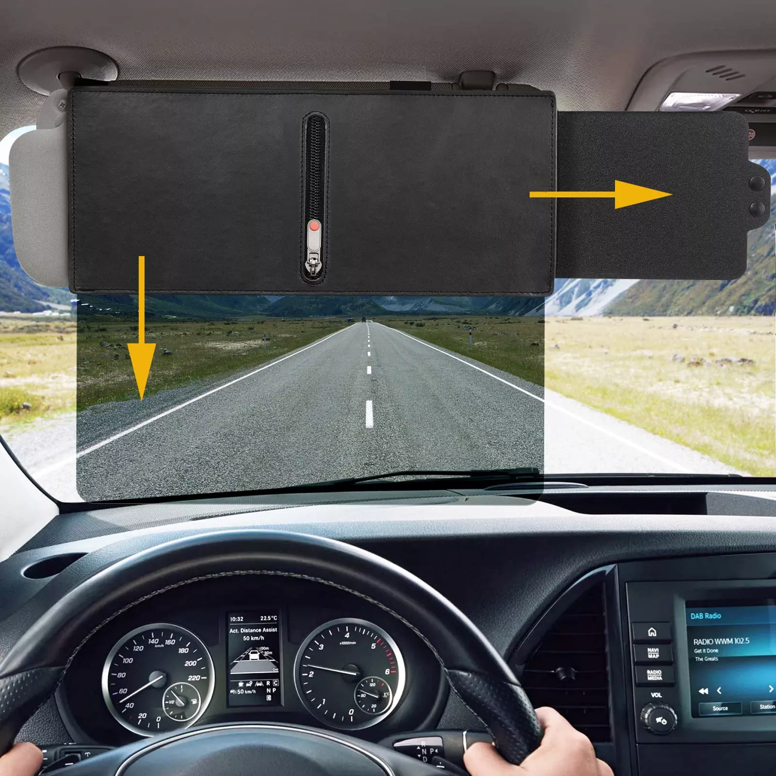 Zeyitian Upgraded Polarized Car Visor Extender Sun Blocker Car Sun Visor Extender For Car Visor,Sun Visor For Car Windshields Automotive Interior Sun Protection,Protects From Uv Rays (Driver Side)