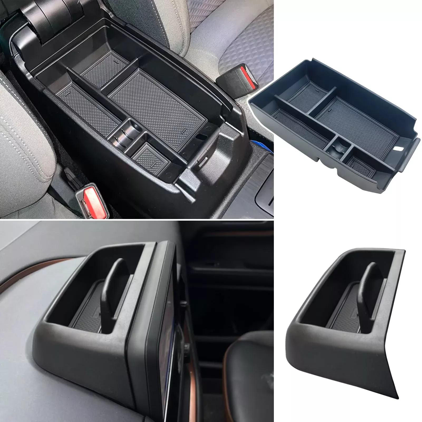 Zxiaochun 2Pcs Center Console Organizer Tray And Dash Storage Tray Compatible With Ford Bronco Sport Cx430 2021 2022 2023 2024 Accessories Armrest Box Insert Storage Tray Abs Plastic Material